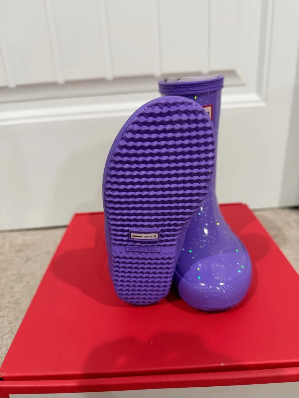 Hunter Kids Lavender Glitter Rain Boots